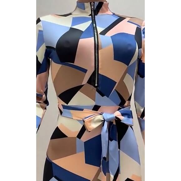 Women’s Zip Up Bodycon Dress- Size Large - Picture 3 of 7